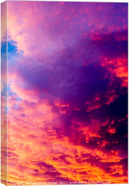 red cloudscape at sunset. Canvas Print by PhotoStock Israel