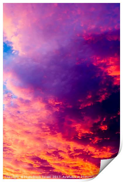 red cloudscape at sunset. Print by PhotoStock Israel