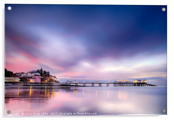 Famous Cromer pier in Norfolk England with pink su Acrylic by Simon Bratt LRPS