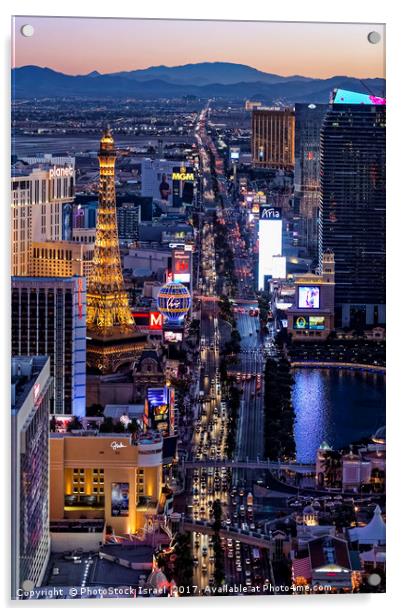 the Strip at night, Las Vegas Acrylic by PhotoStock Israel