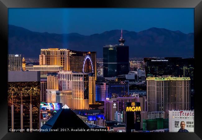 the Strip at night, Las Vegas Framed Print by PhotoStock Israel