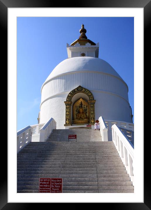 World Peace Pagoda, Nepal  Framed Mounted Print by Aidan Moran