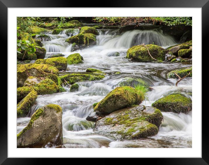 Rushing Water Framed Mounted Print by David Belcher