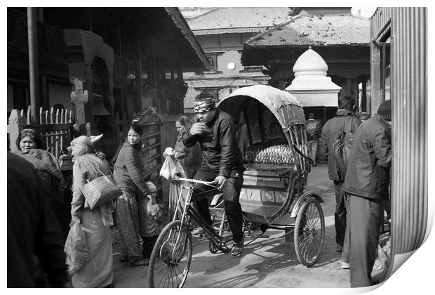 Durbar Square Taxi, Kathmandu, Nepal  Print by Aidan Moran
