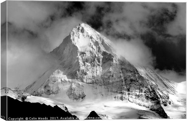 The mighty Dent Blanche in the Valais area of the  Canvas Print by Colin Woods