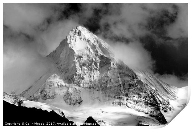 The mighty Dent Blanche in the Valais area of the  Print by Colin Woods
