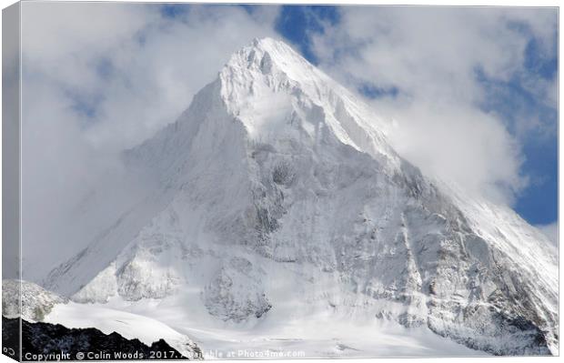The mighty Dent Blanche in the Valais area of the  Canvas Print by Colin Woods