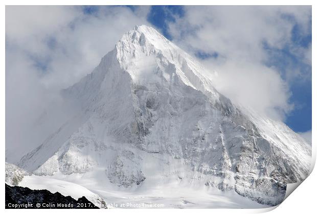 The mighty Dent Blanche in the Valais area of the  Print by Colin Woods
