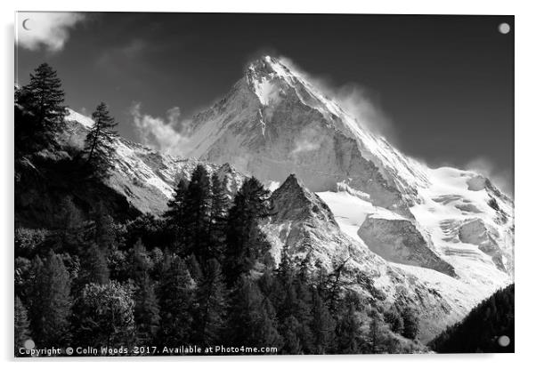 The mighty Dent Blanche in the Valais area of the  Acrylic by Colin Woods
