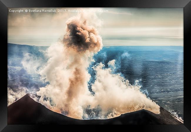 The summit of Karymsky Volcano Framed Print by Svetlana Korneliuk