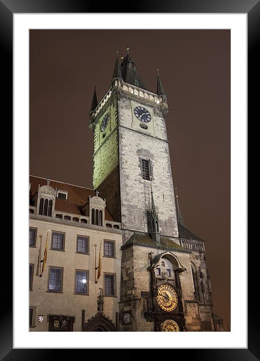 Old Town City Hall in Prague Framed Mounted Print by Gabor Pozsgai