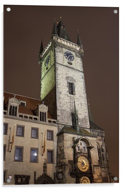 Old Town City Hall in Prague Acrylic by Gabor Pozsgai
