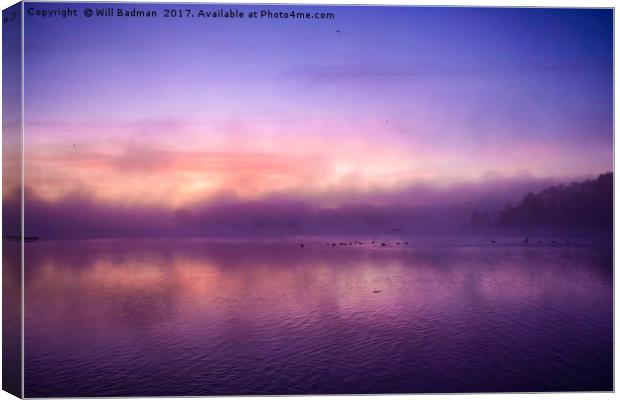 Misty sunrise over Sutton Bingham Reservoir Uk  Canvas Print by Will Badman
