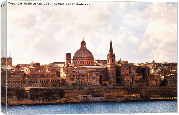 Painterly Valletta Canvas Print by Jim Jones