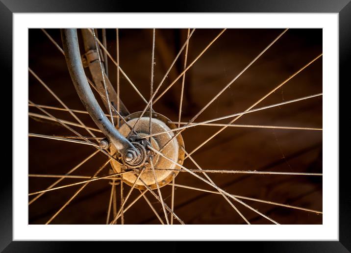 Bicycle Wheel Framed Mounted Print by David Belcher
