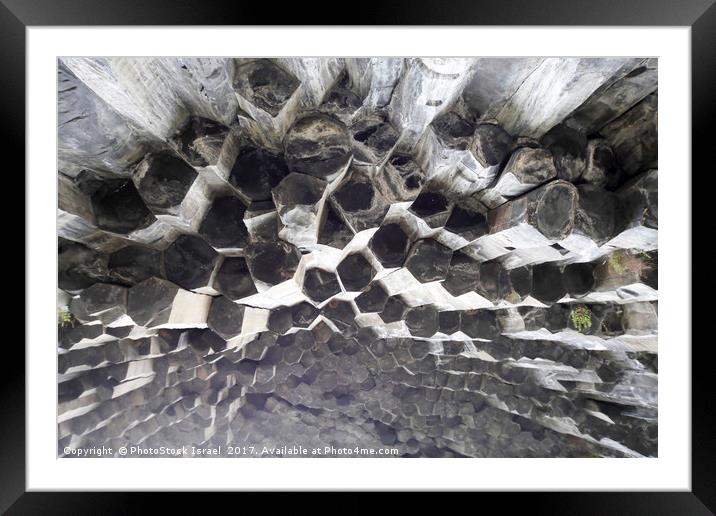 Basalt Rock columns formations Framed Mounted Print by PhotoStock Israel