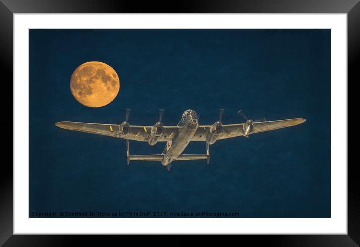 Lancaster Bomber Moon Framed Mounted Print by Tylie Duff Photo Art