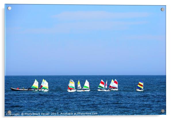 Sailboats in the Mediterranean Sea  Acrylic by PhotoStock Israel