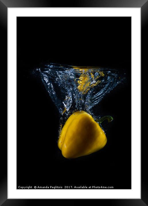 yellow pepper Framed Mounted Print by Amanda Peglitsis