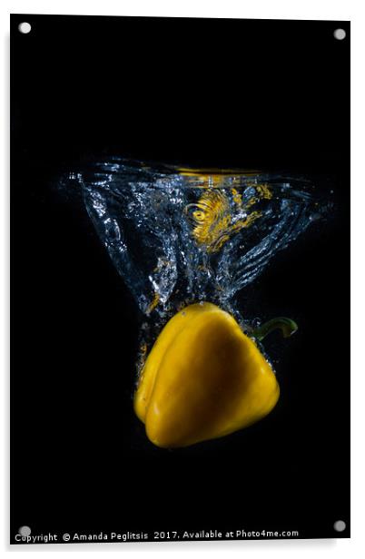yellow pepper Acrylic by Amanda Peglitsis