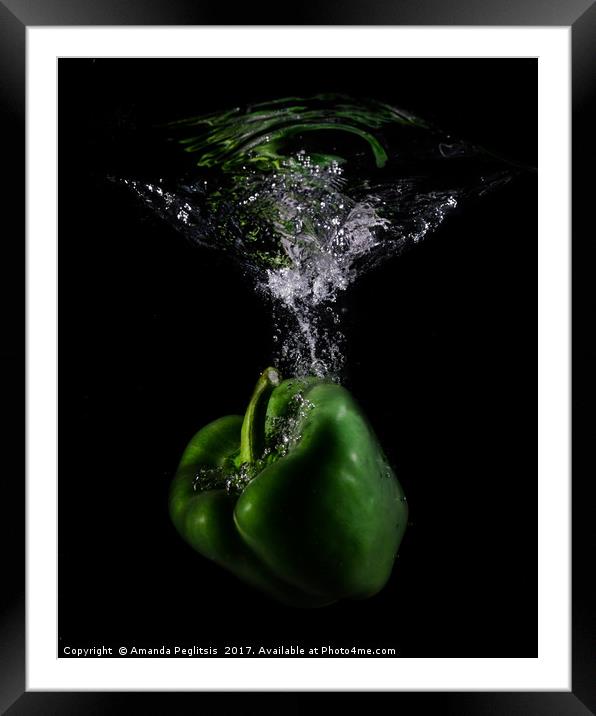 green pepper Framed Mounted Print by Amanda Peglitsis