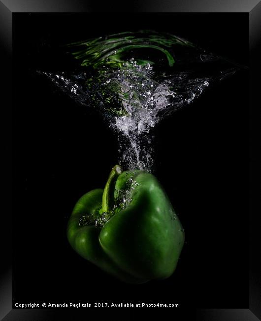 green pepper Framed Print by Amanda Peglitsis