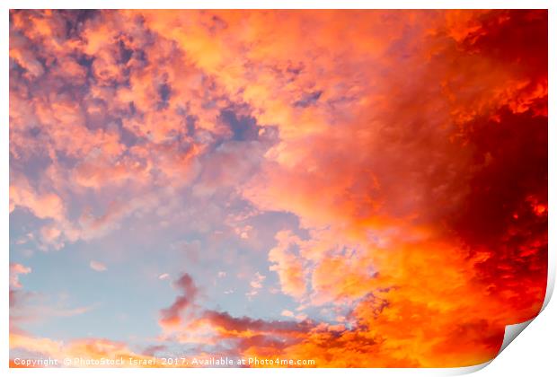 red cloudscape at sunset. Print by PhotoStock Israel