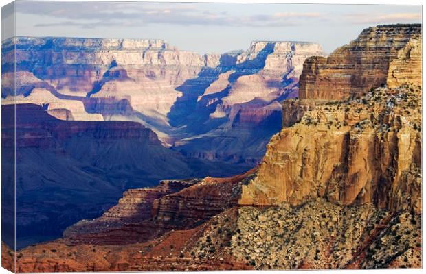 Winter Sunset Over Grand Canyon Canvas Print by Luc Novovitch