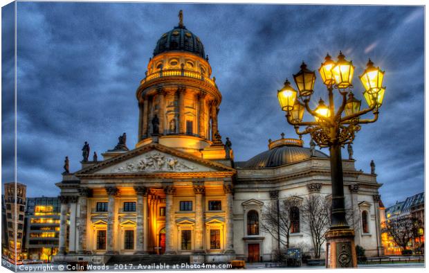 The French Church on Gendarmenkarkt in Berlin Canvas Print by Colin Woods
