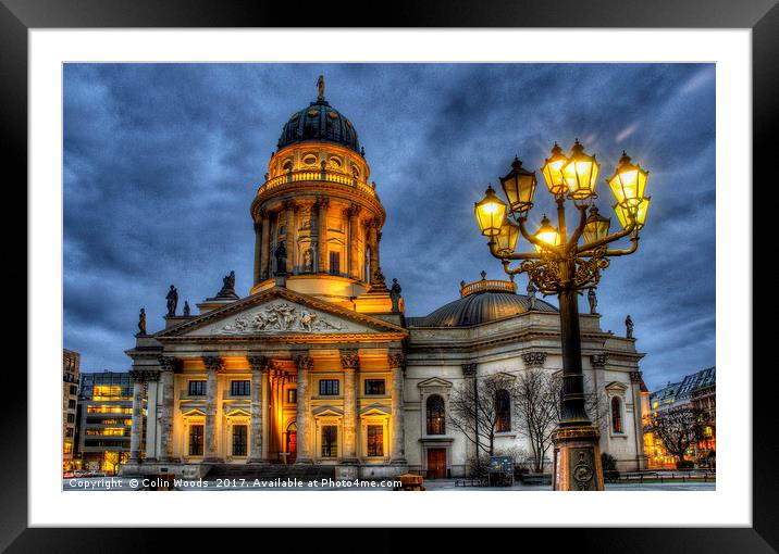 The French Church on Gendarmenkarkt in Berlin Framed Mounted Print by Colin Woods
