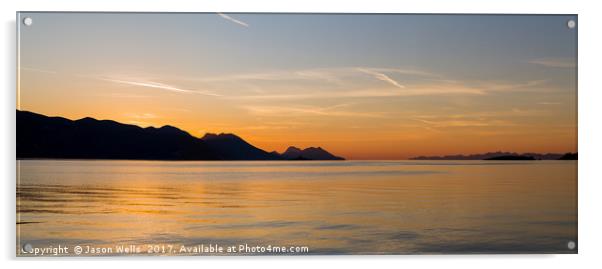 Dawn over the Peljesac peninsula Acrylic by Jason Wells