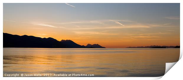 Dawn over the Peljesac peninsula Print by Jason Wells