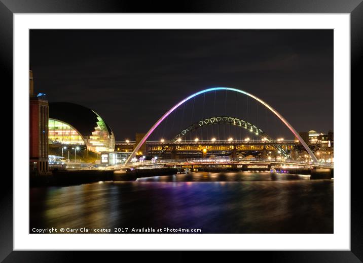 Newcastle Bridges Framed Mounted Print by Gary Clarricoates
