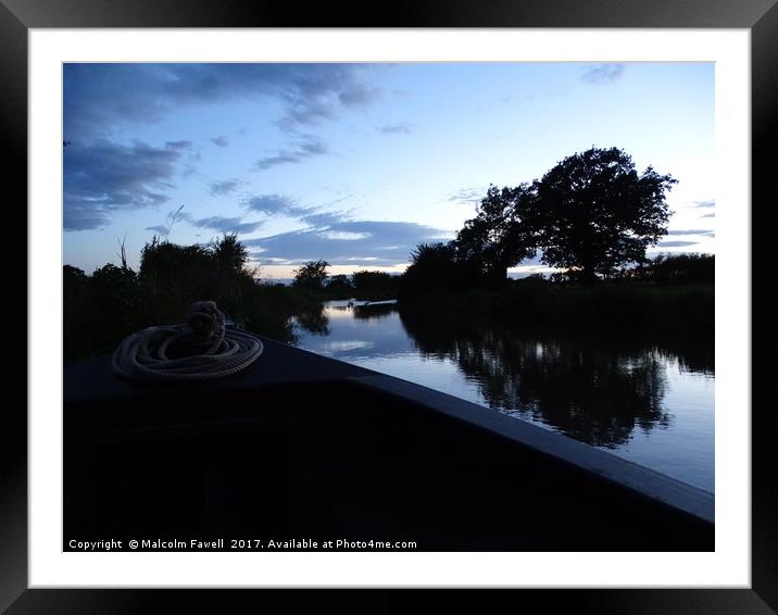                               Sunset on the canal  Framed Mounted Print by Malcolm Fawell