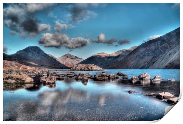 Wastwater on the Rocks Print by Sarah Couzens
