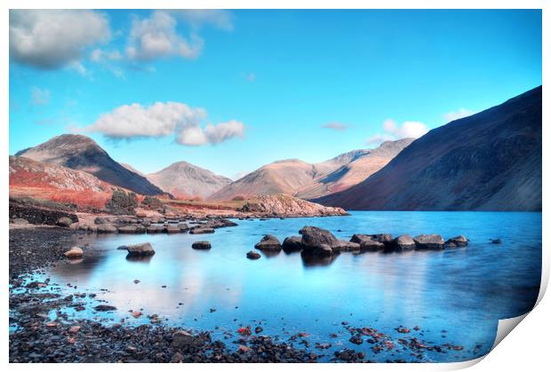 Wastwater Blues Print by Sarah Couzens