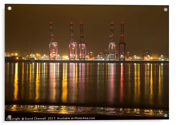 Liverpool 2 Container Terminal  Acrylic by David Chennell