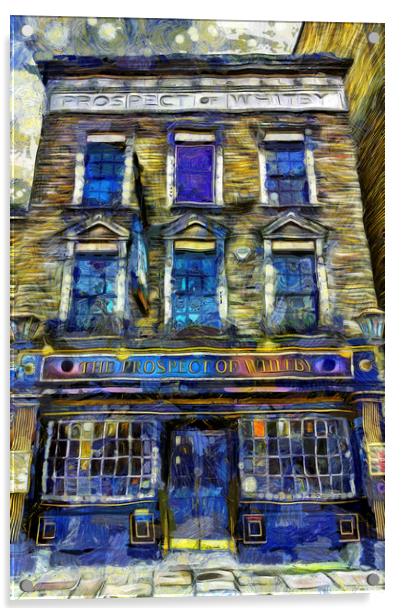 The Prospect Of Whitby Pub Art Acrylic by David Pyatt