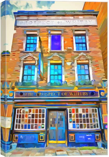 The Prospect Of Whitby Pub Pop Art Canvas Print by David Pyatt