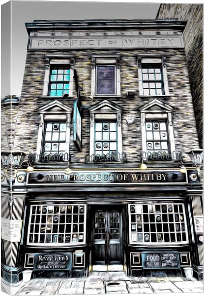 The Prospect Of Whitby Pub Canvas Print by David Pyatt