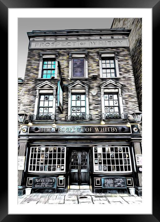 The Prospect Of Whitby Pub Framed Mounted Print by David Pyatt