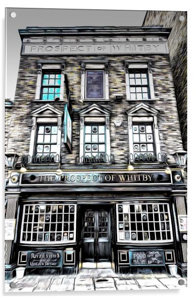 The Prospect Of Whitby Pub Acrylic by David Pyatt