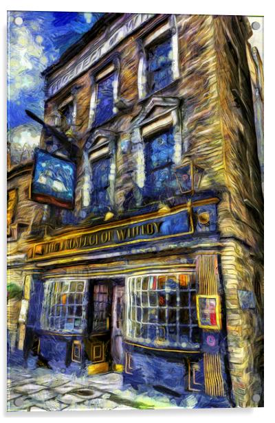 The Prospect Of Whitby Pub Van Gogh Acrylic by David Pyatt