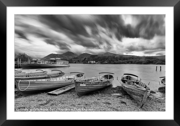 Boats on the Shore of Derwentwater in the Lake Dis Framed Mounted Print by Colin Woods