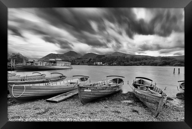 Boats on the Shore of Derwentwater in the Lake Dis Framed Print by Colin Woods