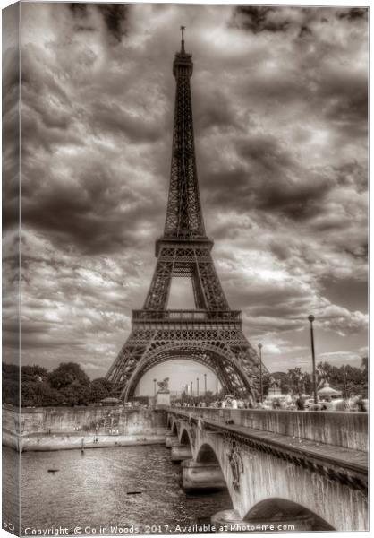 The Eiffel Tower in Paris Canvas Print by Colin Woods