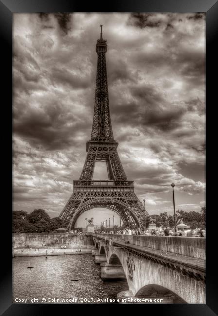 The Eiffel Tower in Paris Framed Print by Colin Woods