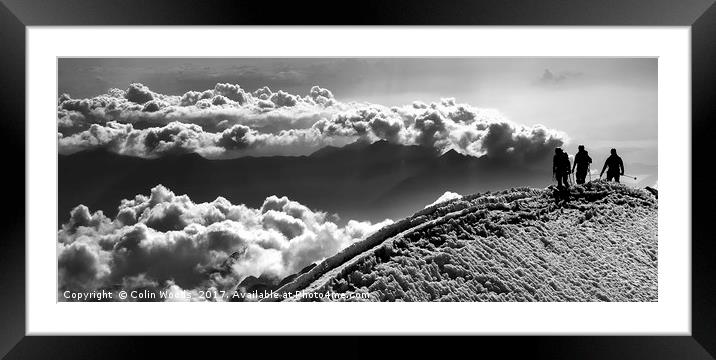 Climbers on the Summit of Weissmies in the Swiss A Framed Mounted Print by Colin Woods