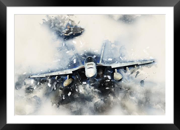 F-18 Superhornet Painting Framed Mounted Print by J Biggadike