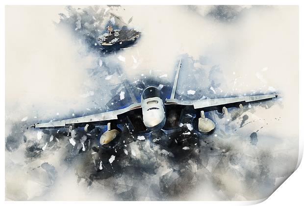 F-18 Superhornet Painting Print by J Biggadike